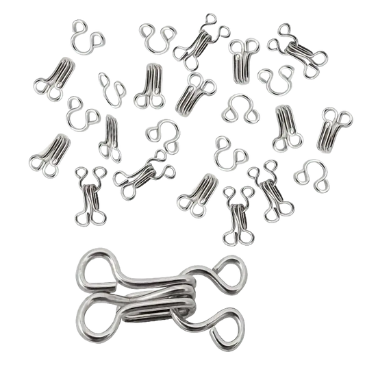 Nickel-Free Silver Hooks And Eyes For Sewing & Dressmaking Pins & Needles