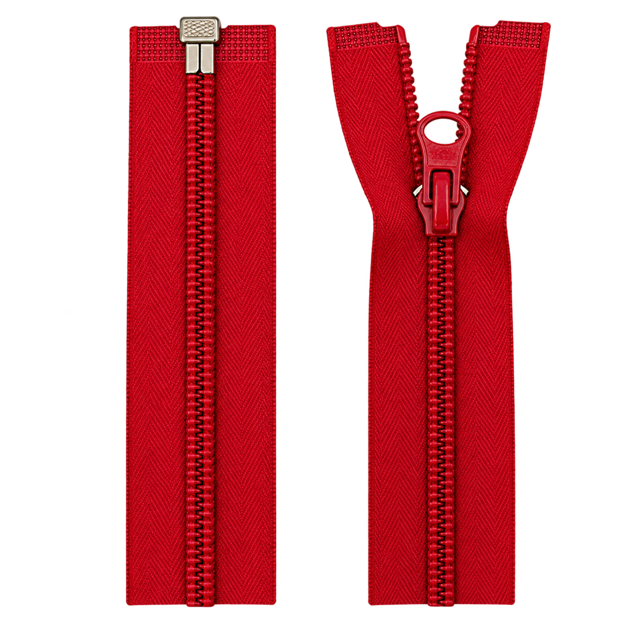 Nylon Open Ended Zip 15" (38cm) With Self Colour Metal Zipper