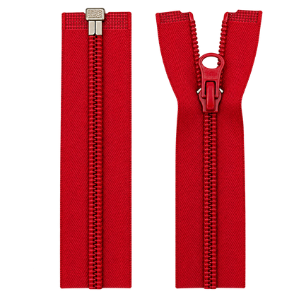 Nylon Open Ended Zip 15" (38cm) With Self Colour Metal Zipper