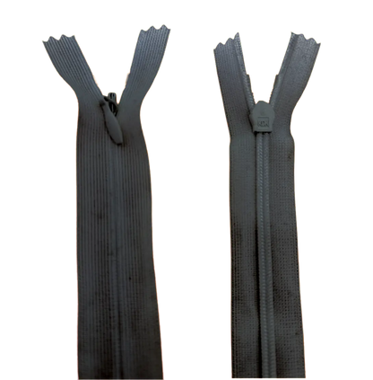 Invisible Nylon Dress - Skirt Closed End Zip 16" (40cm) With Self Colour Metal Slider Pins & Needles