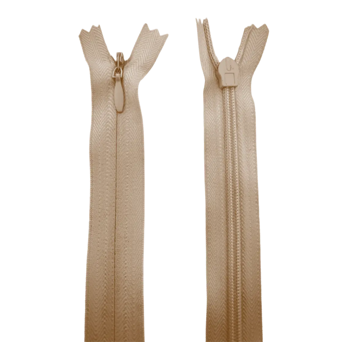 Invisible Nylon Dress - Skirt Closed End Zip 16" (40cm) With Self Colour Metal Slider Pins & Needles