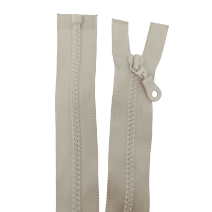 Chunky Open Ended Zip 17" (43cm) With Self Colour Metal Ring Pull Pins & Needles