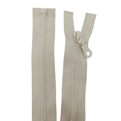 Chunky Open Ended Zip 24" (61cm) With Self Colour Metal Ring Pull Pins & Needles