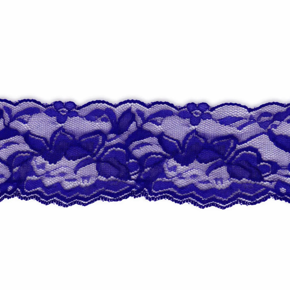 Royal Blue Floral Lace Trim – 5cm Wide Pins & Needles