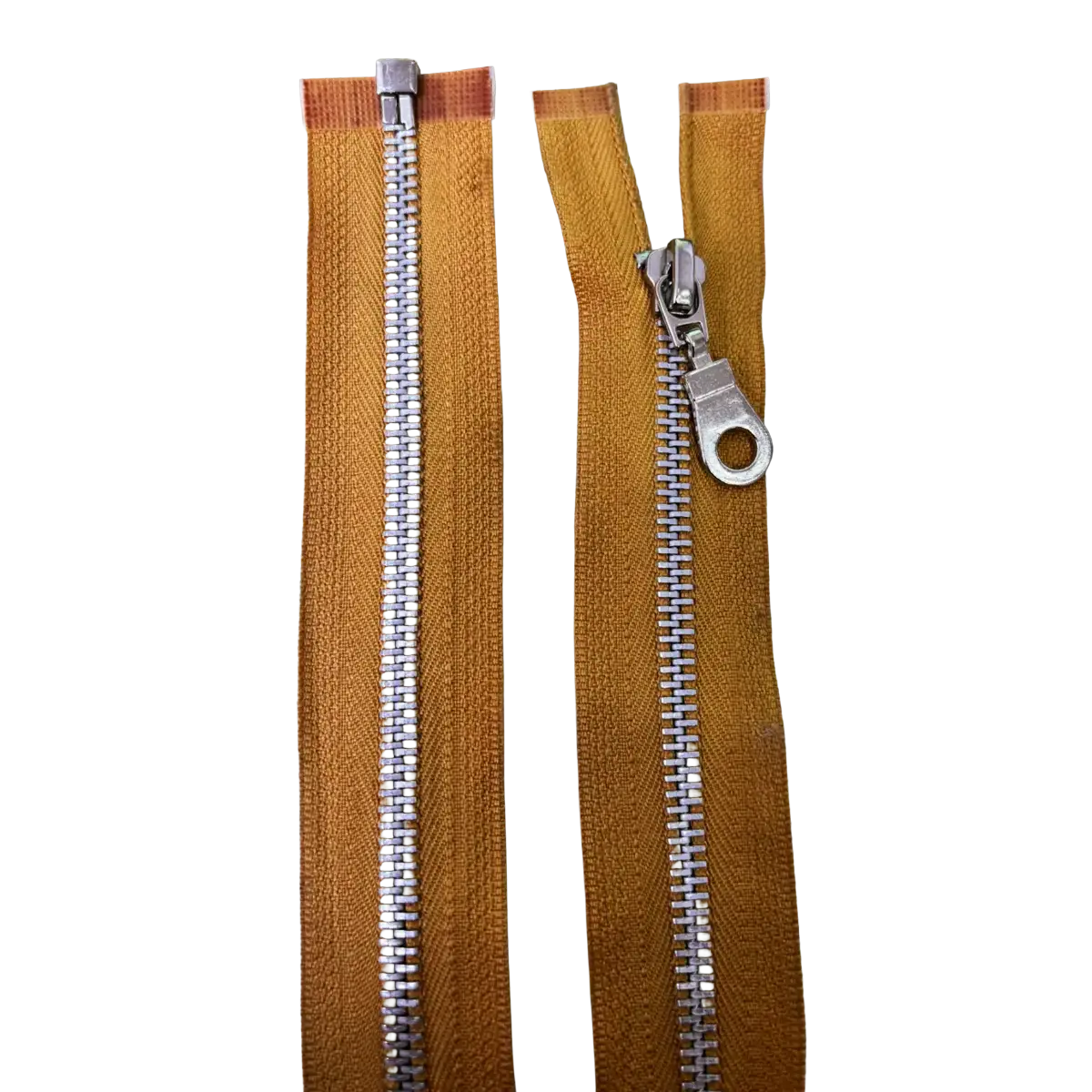 Metal Open Ended Zip 18" (45cm) With Metal Puller & Silver Effect Teeth Pins & Needles