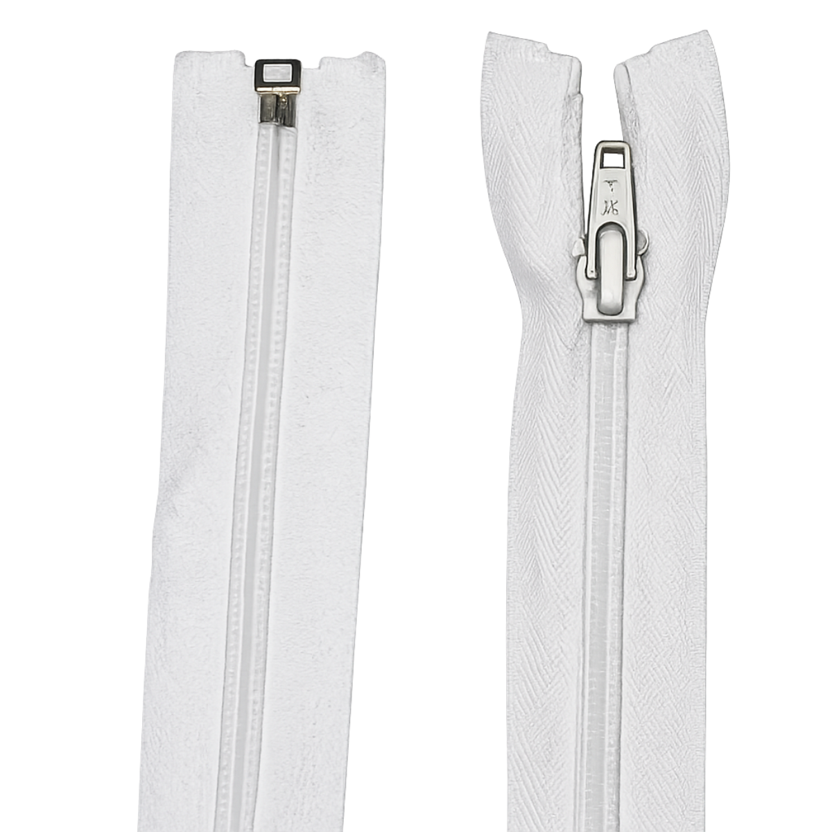 Nylon Open Ended Zip 19" (48cm) With Self Colour Metal Zipper Pins & Needles