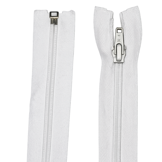 Nylon Open Ended Zip 19" (48cm) With Self Colour Metal Zipper Pins & Needles