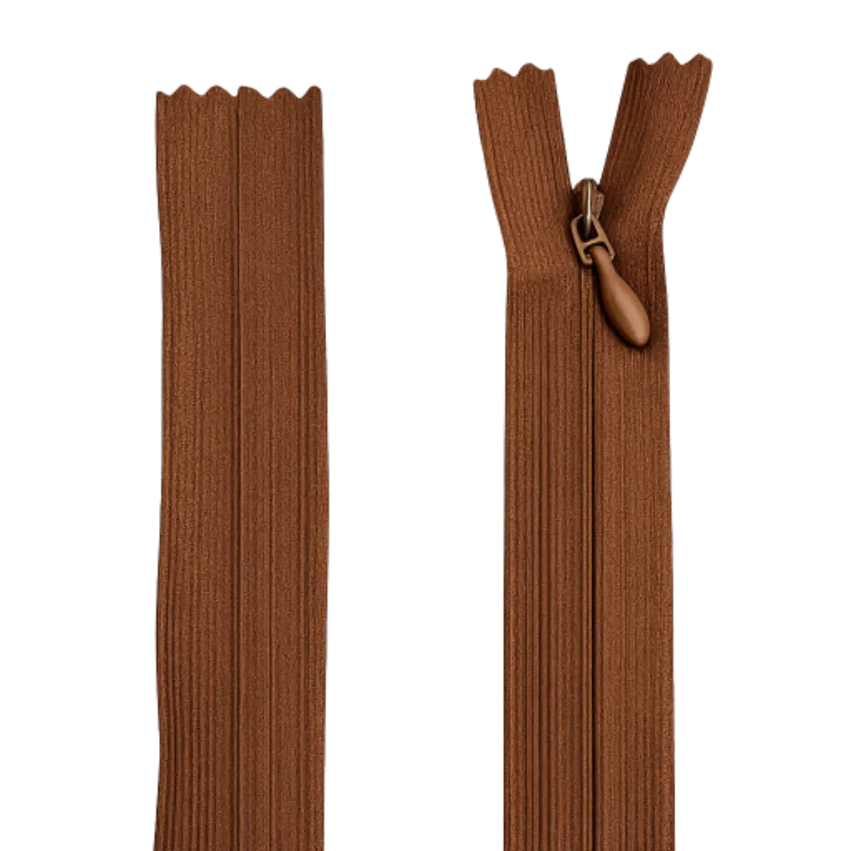 Invisible Nylon Dress - Skirt Closed End Zip 18" (45cm) With Self Colour Metal Slider Pins & Needles