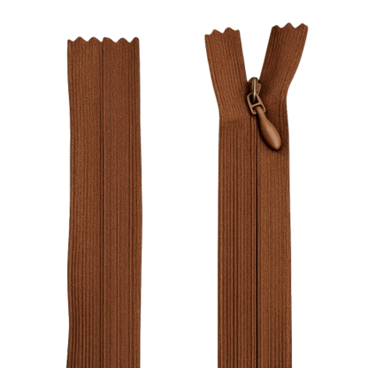Invisible Nylon Dress - Skirt Closed End Zip 18" (45cm) With Self Colour Metal Slider Pins & Needles