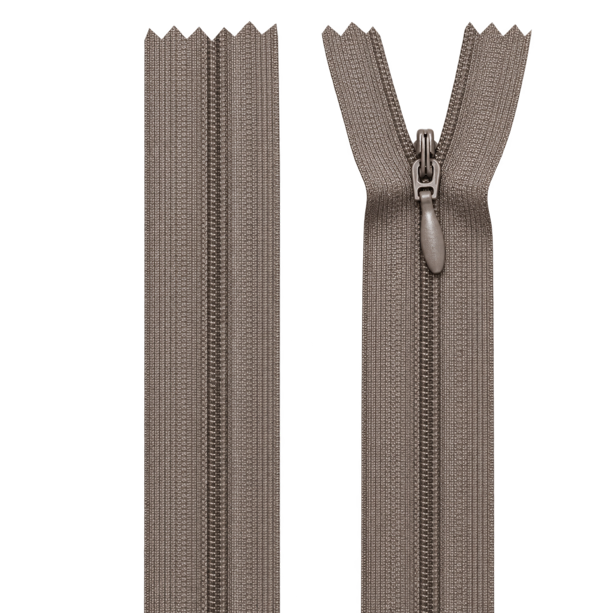 Invisible Nylon Dress - Skirt Closed End Zip 18" (45cm) With Self Colour Metal Slider