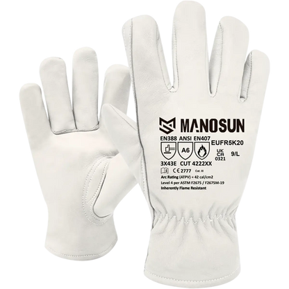 Manosun EUFR5K20 Insulated Work Gloves – 42 cal/cm² Cut Level E / ANSI A6 Pins and Needles