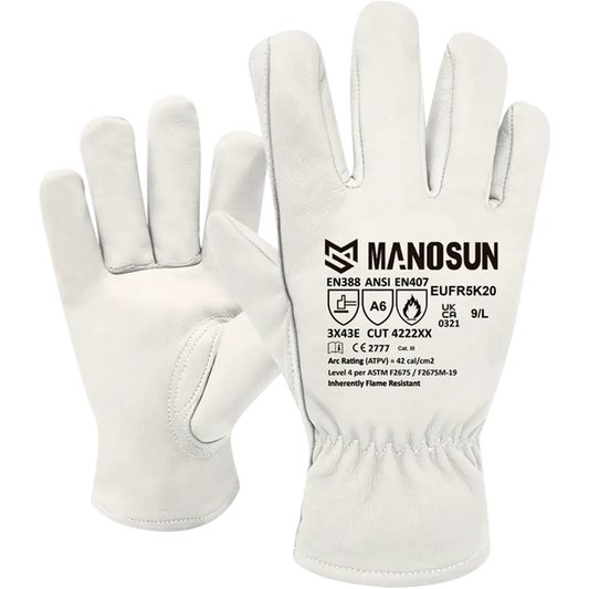Manosun EUFR5K20 Insulated Work Gloves – 42 cal/cm² Cut Level E / ANSI A6 Pins and Needles