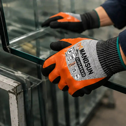 Manosun EUDS45X20 Oil Resistant Safety Gloves – Cut Level E, Nitrile Pins and Needles