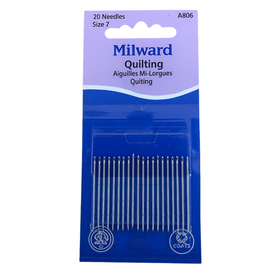 Milward Hand Sewing Needles Size 7 – Pack of 20 Quilting & Embroidery Needles for Precision Stitching Pins & Needles