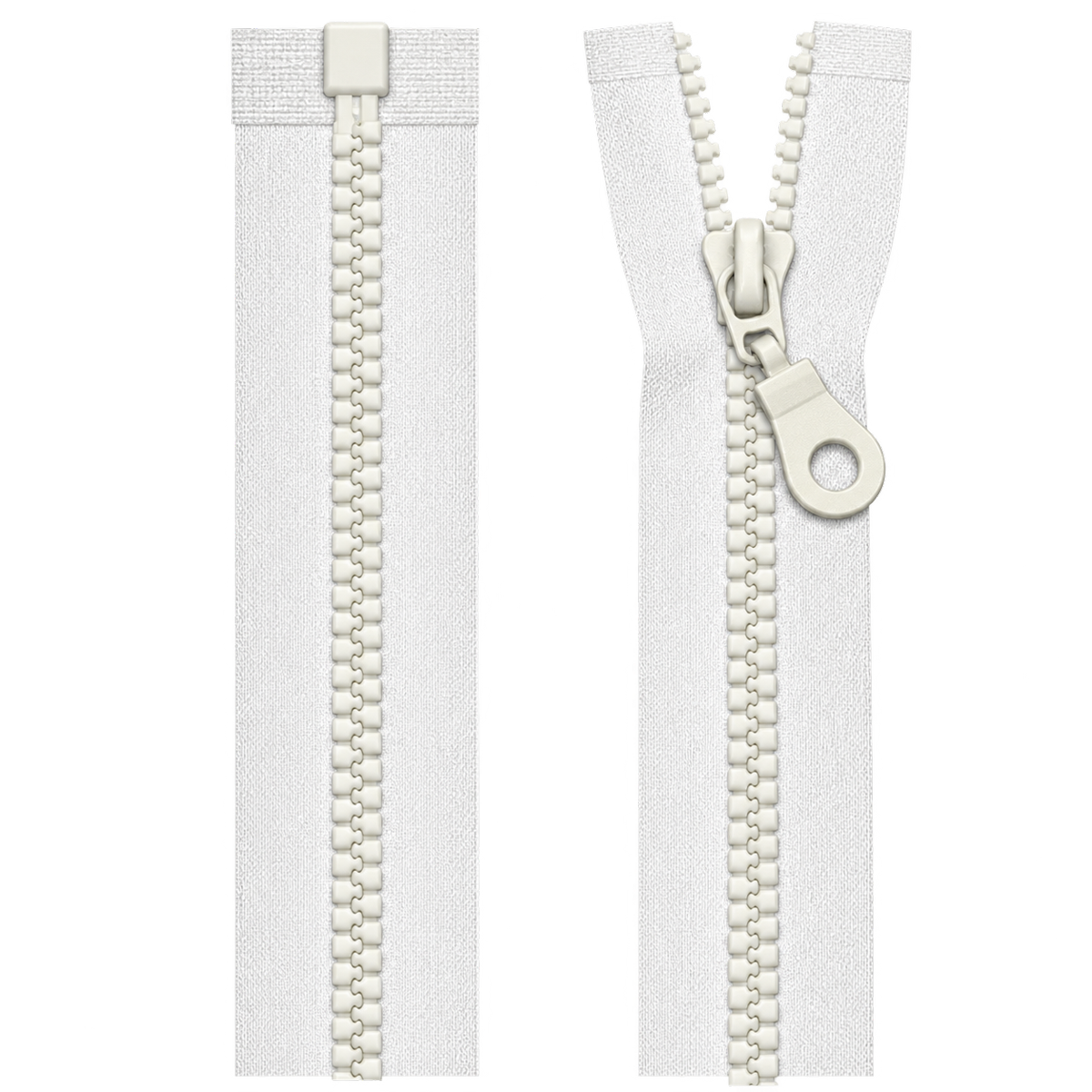 Chunky Open Ended Zip 20" (51cm) With Self Colour Metal Ring Pull