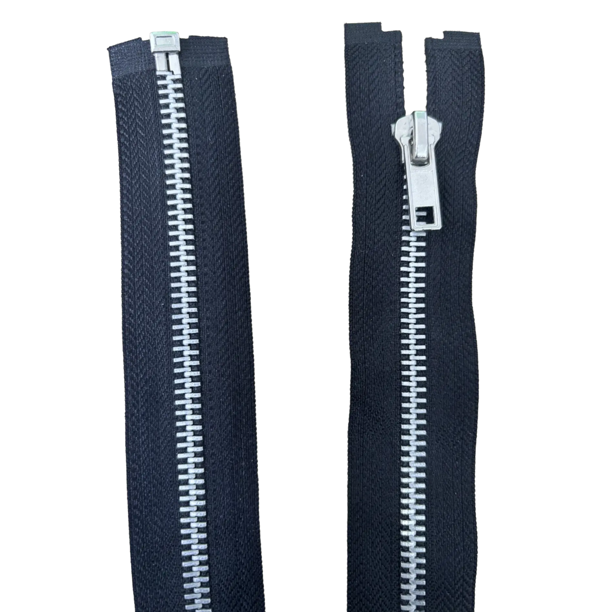 Metal Open Ended Zip 20" (51cm) With Metal Puller & Silver Effect Teeth