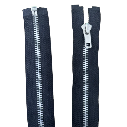Metal Open Ended Zip 20" (51cm) With Metal Puller & Silver Effect Teeth