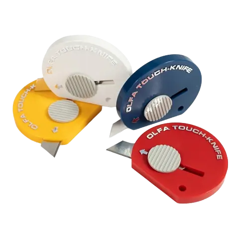 Olfa Touch Knife TK-4 – Retractable Compact Pocket Knife -Crafts, Packaging Pins and Needles