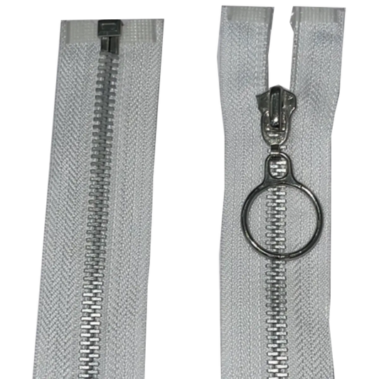Open Ended Zip With Metal Teeth, Ring Pull And Slider 21" (53cm)