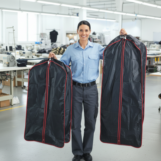 Garment Cover Black – Gusseted Showerproof Clothing Storage Bag – Professional & Home Clothing Protection