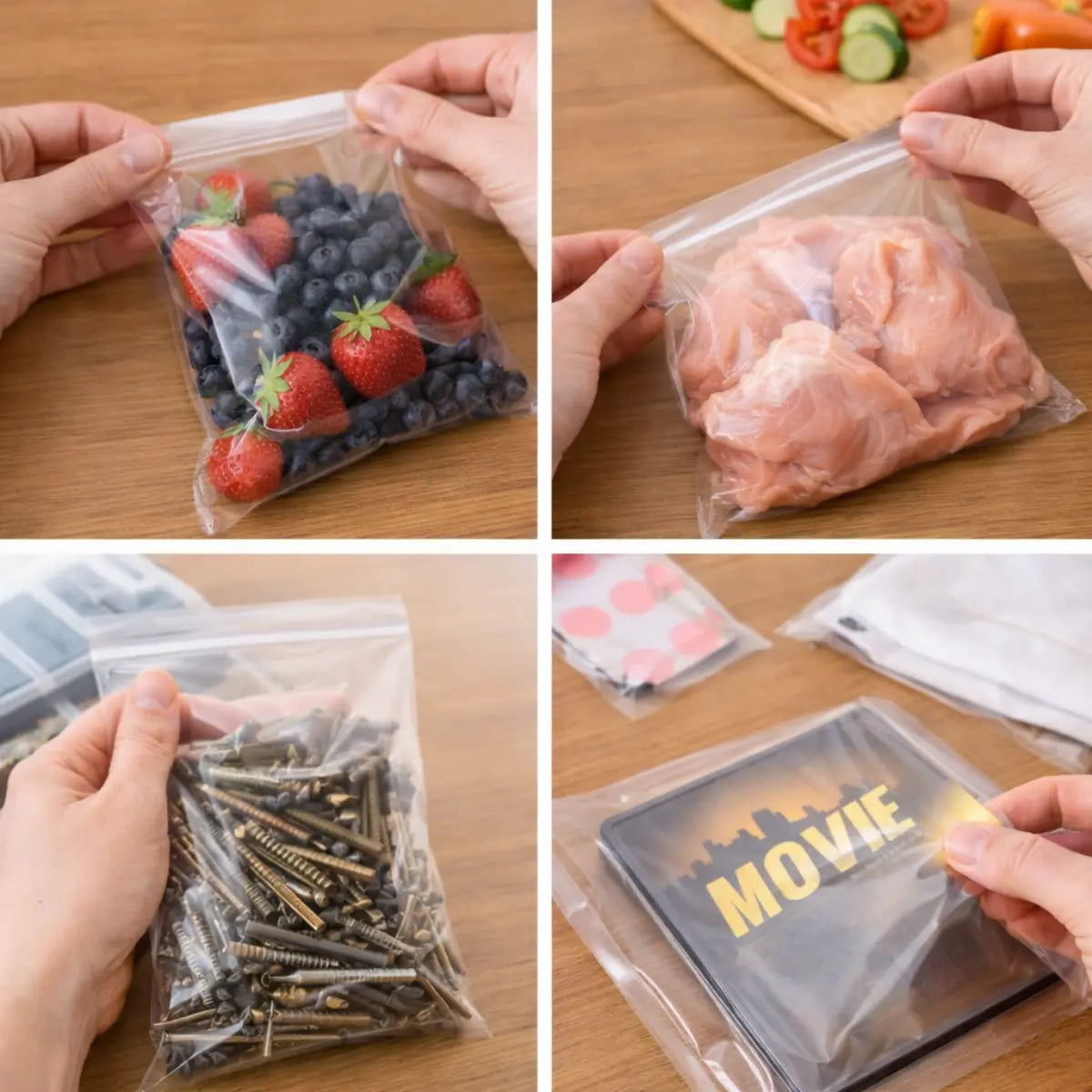 Polythene Resealable Grip Seal Bags Pins and Needles