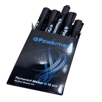 Powermark Budget Permanent Marker Pen Black Pins & Needles