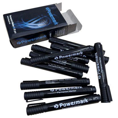 Powermark Budget Permanent Marker Pen Black Pins & Needles