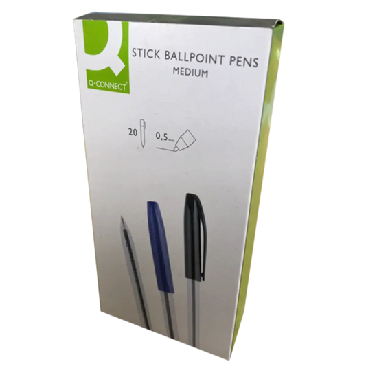 Q-Connect Stick Ballpoint Pens Medium - Black