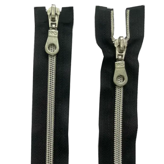 Double Slider 2 Way Nylon/Plastic Zip - With Metal Puller & Silver Effect Teeth 22"(56cm)
