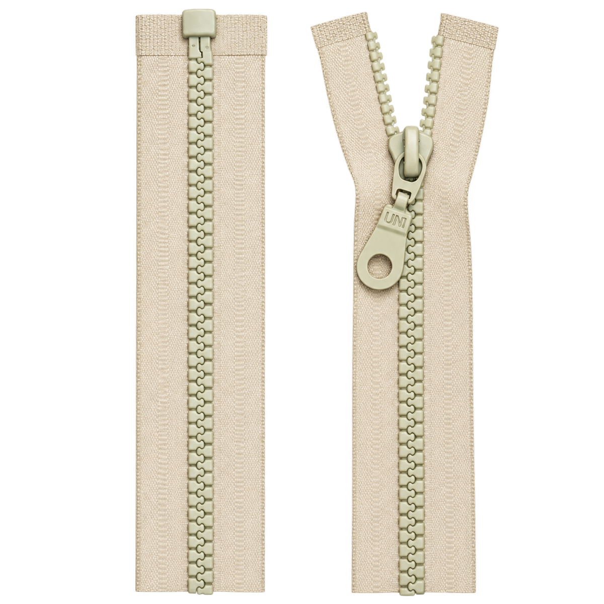 Chunky Open Ended Zip 23" (58cm) With Self Colour Metal Ring Pull