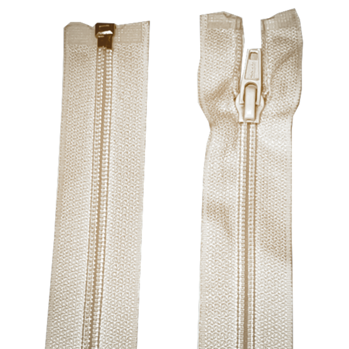 Nylon Open Ended Zip 25" (63cm) With Self Colour Metal Zipper