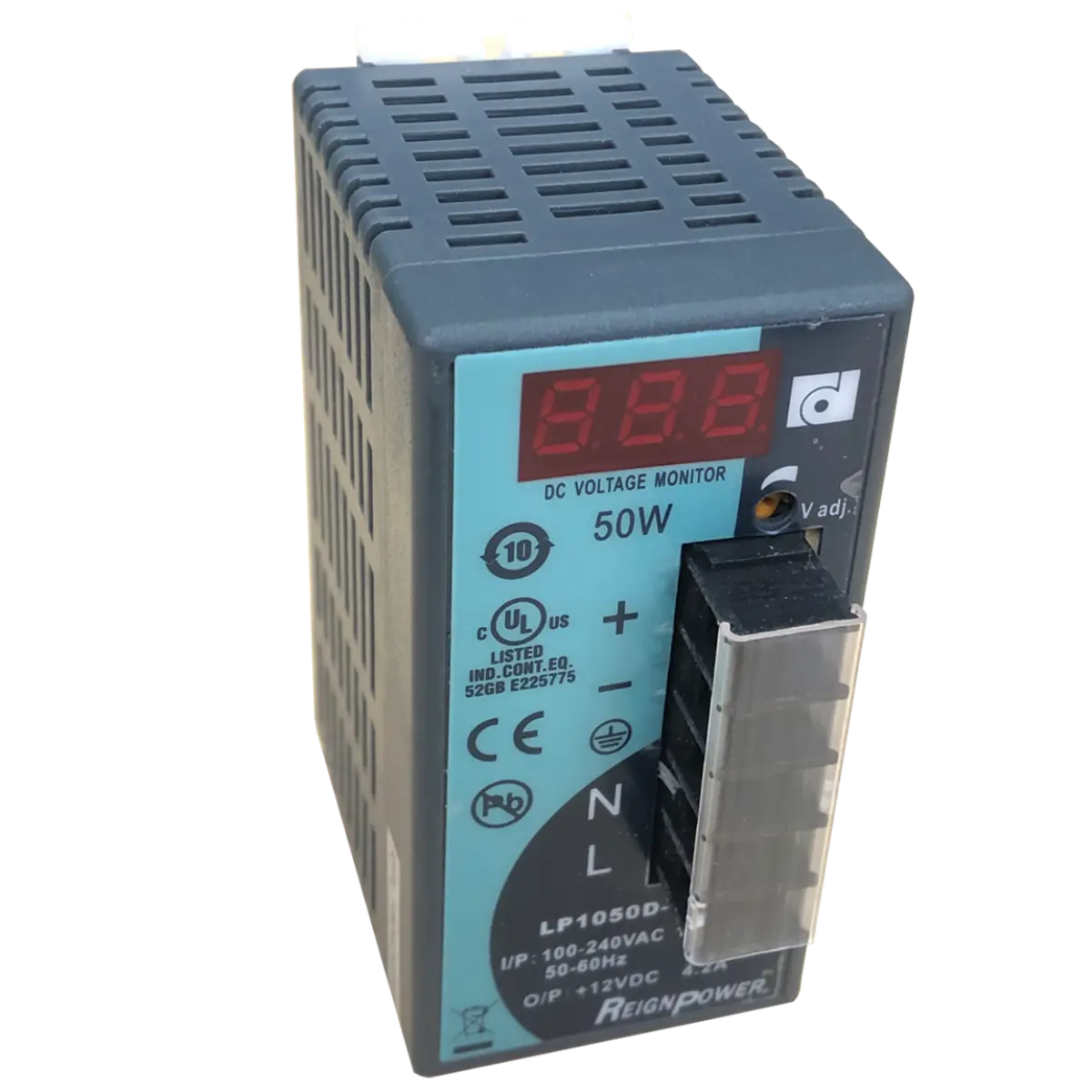 Reign Power LP1050D-12SDA 12Vdc 4.2A 50W DIN Rail Power Supply