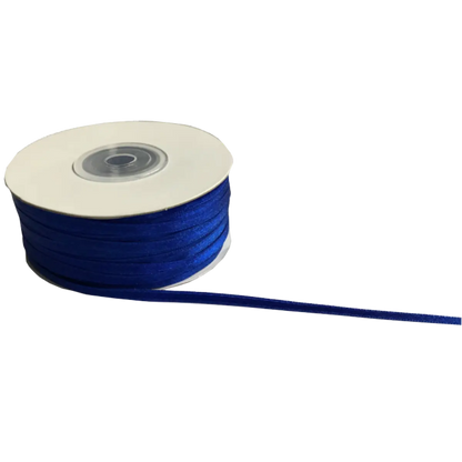 Royal Blue Double Sided Satin Ribbons - 3mm Wide By 100mts