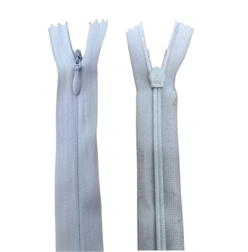 Invisible Nylon Dress - Skirt Closed End Zip 24" (61cm) With Self Colour Metal Slider Pins & Needles