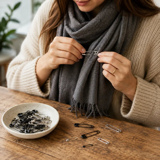 Assorted Safety Pins Mixed Size Pack | Silver or Black for Scarves, Dresses, Decorating Pins & Needles
