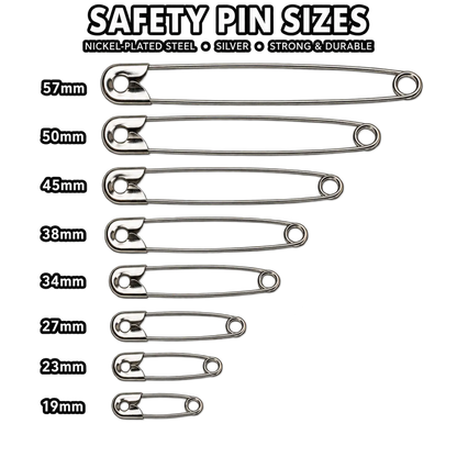 Silver Safety Pins Nickel Plated Steel – 19mm to 57mm | Bulk Packs Pins & Needles