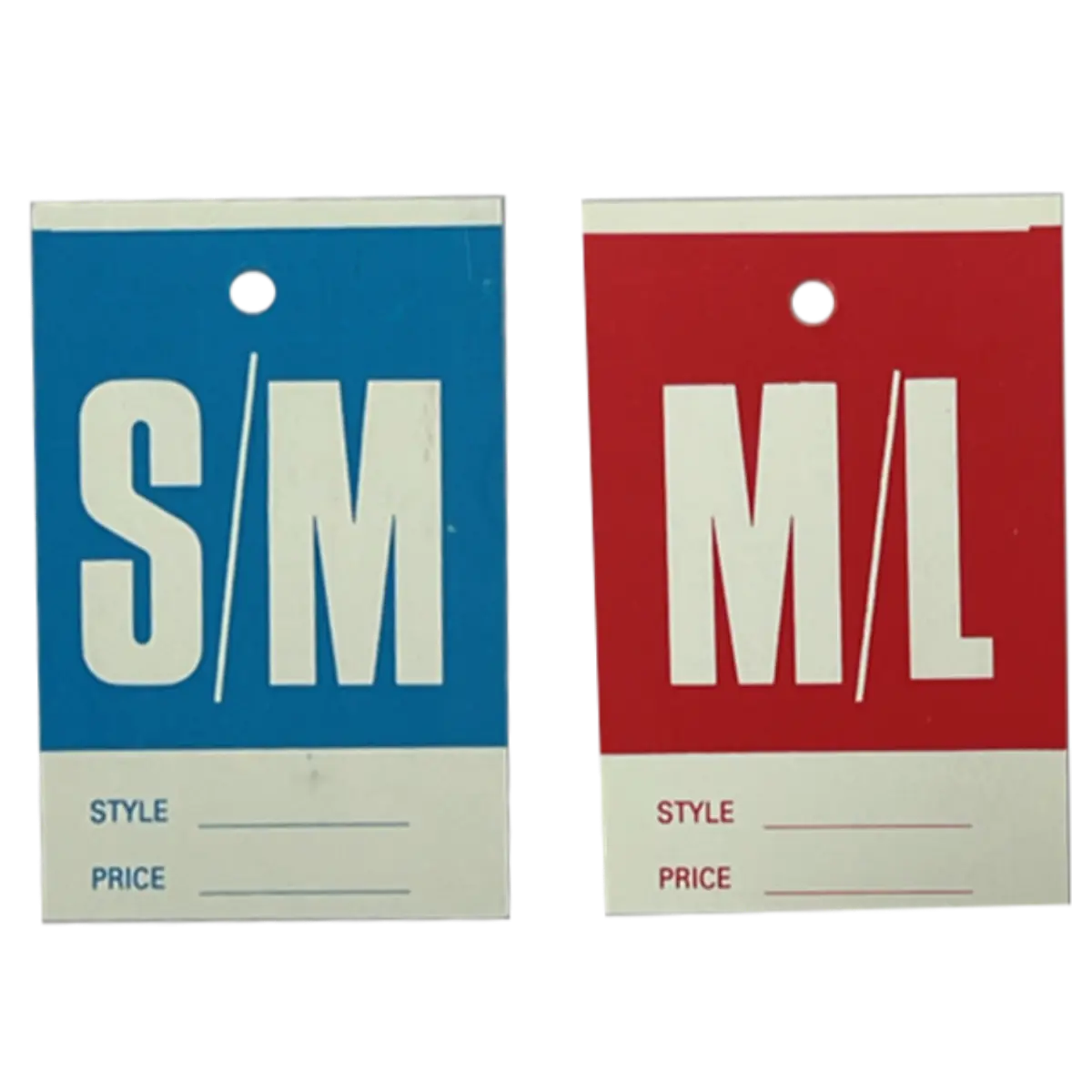 Colour-Coded Size, Style And Price Labels - S/M M/L