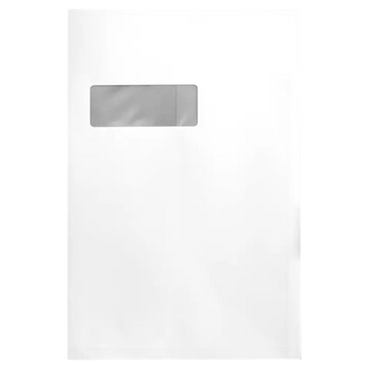Q-Connect C4 White Gusset Envelopes Window  Peel and Seal 140gsm White Clearance Pins & Needles