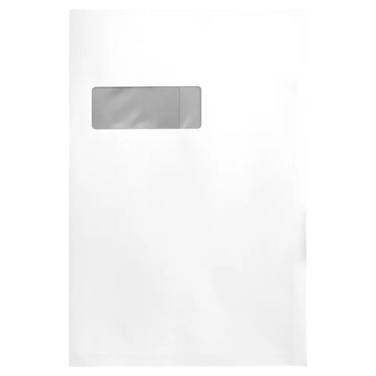 Q-Connect C4 White Gusset Envelopes Window  Peel and Seal 140gsm White Clearance Pins & Needles