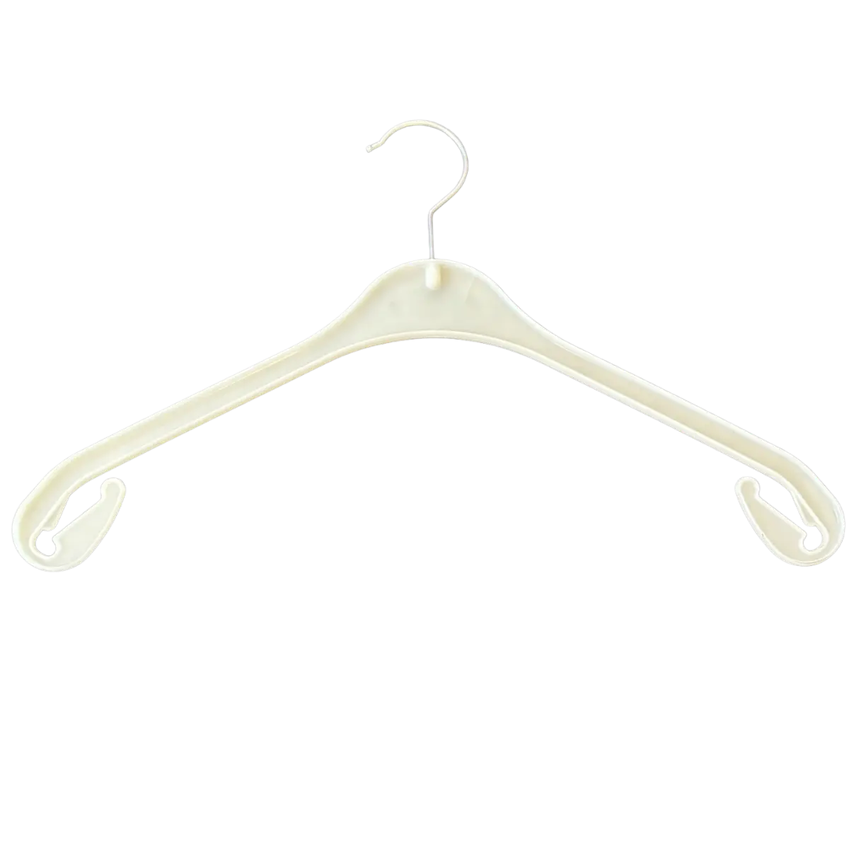 Slim White Plastic Hanger 38cm – Space Saving with Underhooks for Coats, Skirts & Clothes Pins and Needles