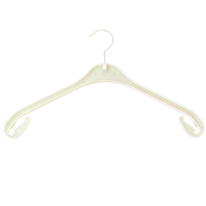 Slim White Plastic Hanger 38cm – Space Saving with Underhooks for Coats, Skirts & Clothes Pins and Needles
