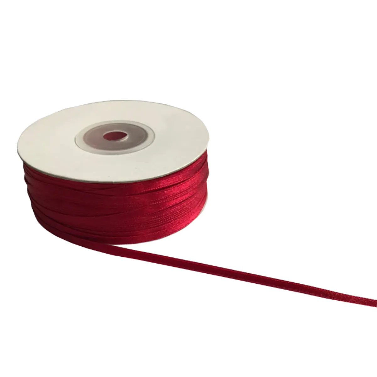 Claret Red Double Sided Satin Ribbons - 3mm Wide By 10mts