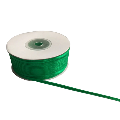Emerald Green Double Sided Satin Ribbons - 3mm Wide By 10mts