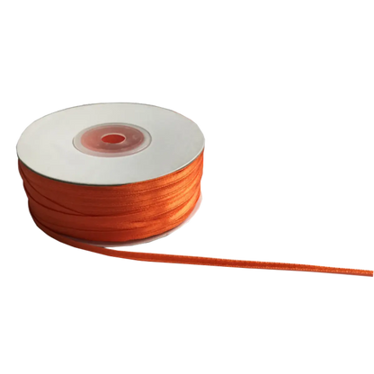 Orange Double Sided Satin Ribbons - 3mm Wide By 10mts