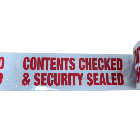 Contents Checked & Security Sealed Tape, Highly Visible & Identifiable