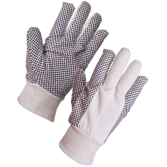 Pair Cotton Drill Polka Dot Gloves by Supertouch