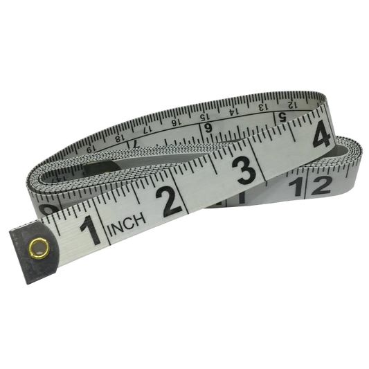 Universal Tape Measure metric and imperial measurements on one side and inches on the other. Tailoring, Dressmaking, Design