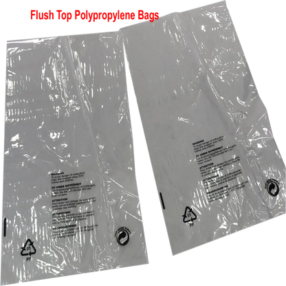 Polypropylene Flush Top Bag Retail Presentation, Clothes Packaging With Printed Warning Notice