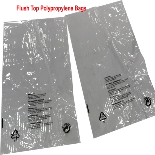 Polypropylene Flush Top Bag Retail Presentation, Clothes Packaging With Printed Warning Notice