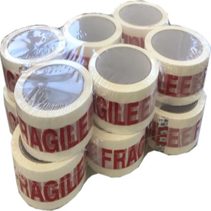 Fragile Warning Packaging Tape | Bold Red Writing For Delicate Items